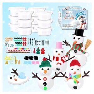 12 Pack Build a Snowman Kit Christmas Crafts Gift for Kids, Xmas Activities